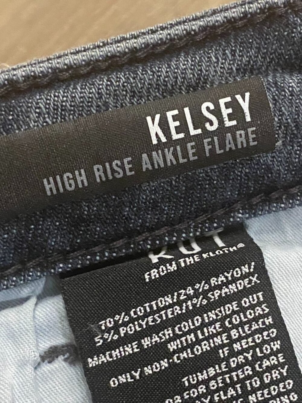 KUT fromthe Kloth Kelsey High Rise Ankle Flare Jeans Gray Distressed Short/Crop - Picture 3 of 10